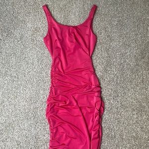 Fashion Nova Pink Ruched Dress